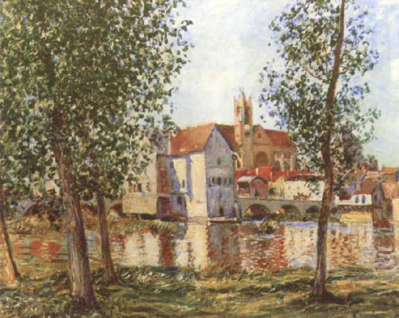 Alfred Sisley Moret-sur-Loing in Morning Sum Norge oil painting art